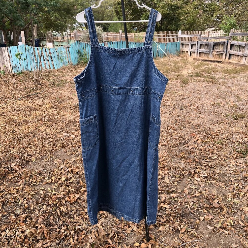 Sunshine Apparel Denim Sleeveless Romper Dress, Size 2X